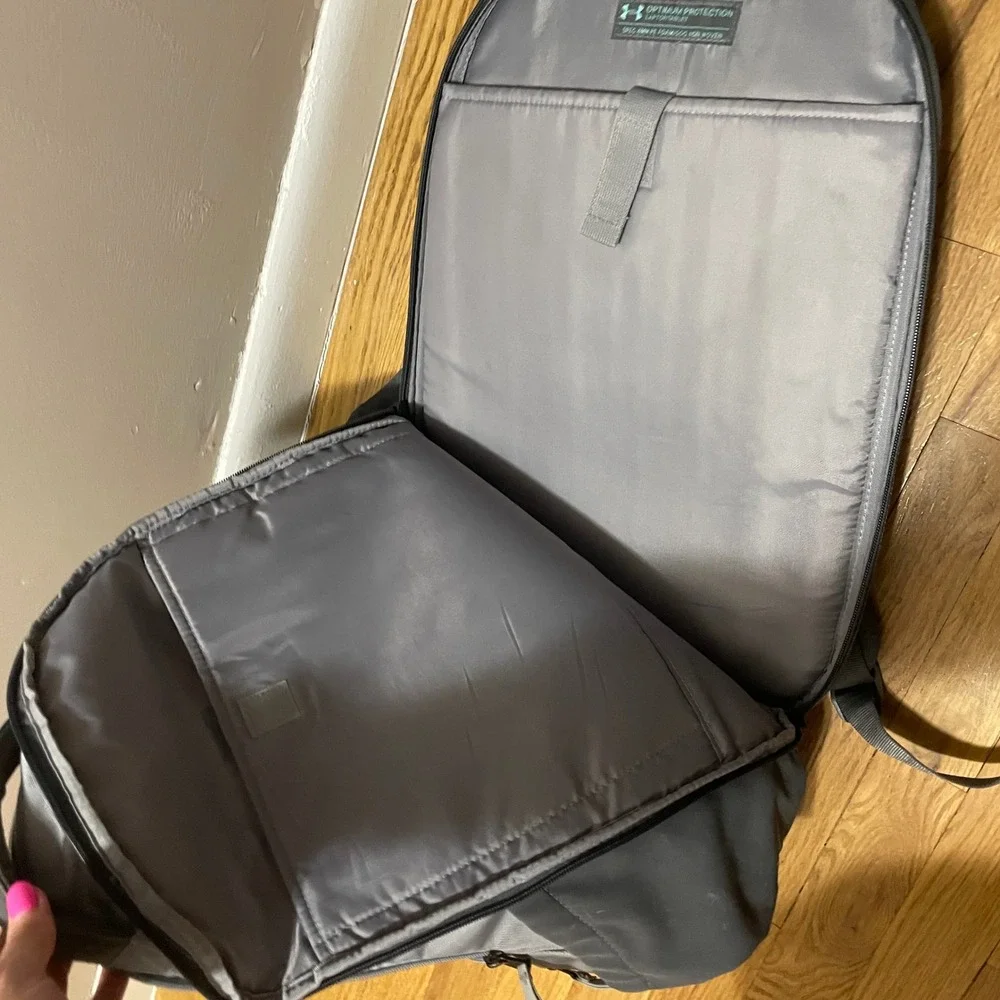 Under Armour Storm Recruit Backpack Gray Teal Laptop Sleeve 1294719 Mens Womens